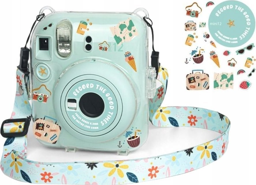 Pokrowiec LoveInstant Futerał Etui Case Pokrowiec Do Fujifilm Instax Mini 12 + Naklejki