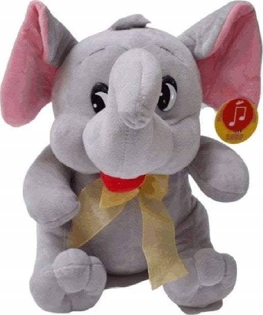 Deef Maskotka Słoń z głosem 22cm siedzący z kokardką Średni 4107 DEEF