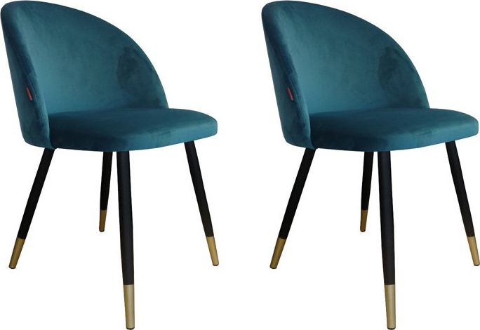 Atos Zestaw krzeseł CLAUDINE 1 VELVET GOLD 2 szt morskie