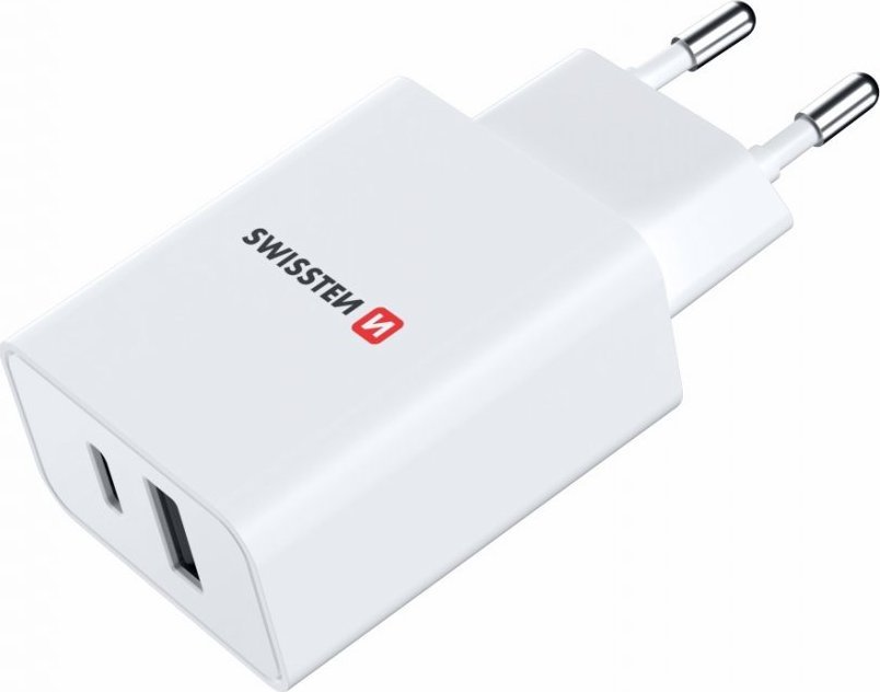 Ładowarka Swissten Swissten Travel 1x USB-C, 1x USB-A 30W