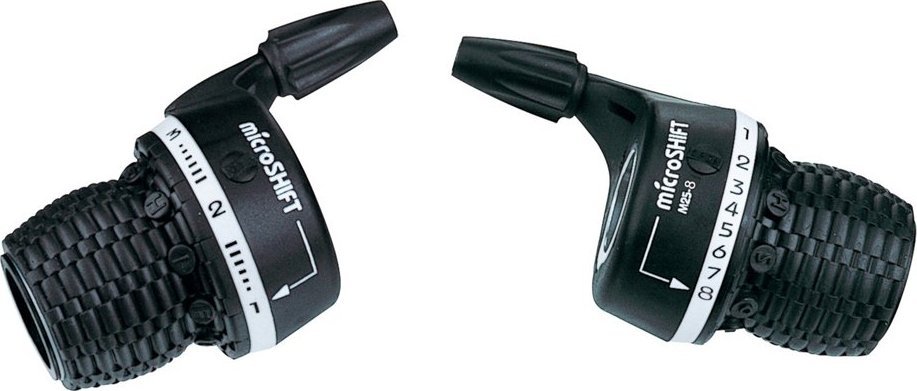 Microshift Manetki MICROSHIFT, Para, 8.rzędowe(3x8), Kompatybilne z Shimano, Twist Shifter, Indeksowanie (NEW)