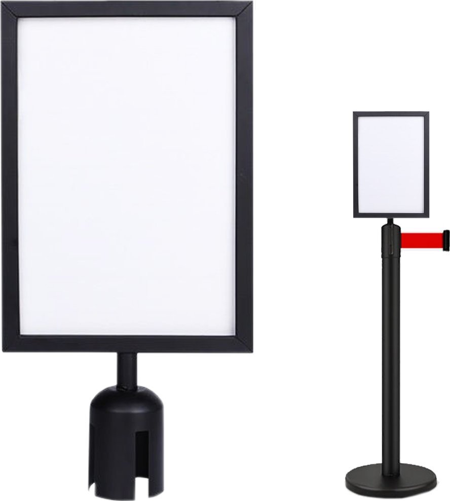 RAMKA A4 NA SŁUPEK NAKŁADKA INFORMACYJNA CZARNA PIONOWA