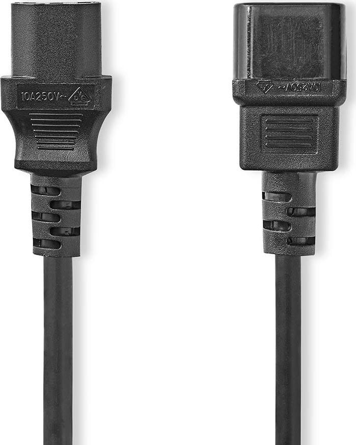 Kabel zasilający Nedis Nedis CEGL10500BK20 kabel zasilające Czarny 2 m C14 panel C13 panel