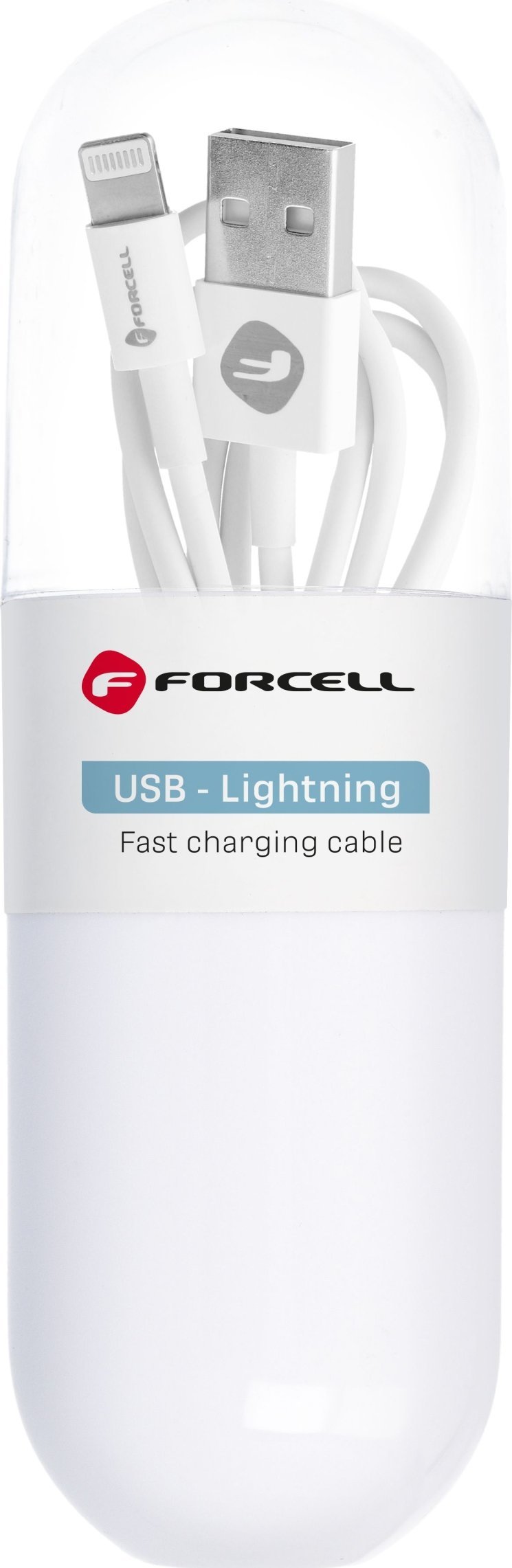 Kabel USB ForCell USB-A - Lightning 1 m Biały