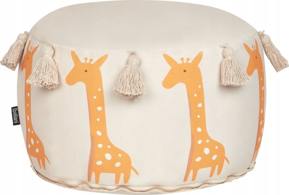 Beliani Puf wzór w żyrafy 45 x 25 cm beżowy KARTEE
