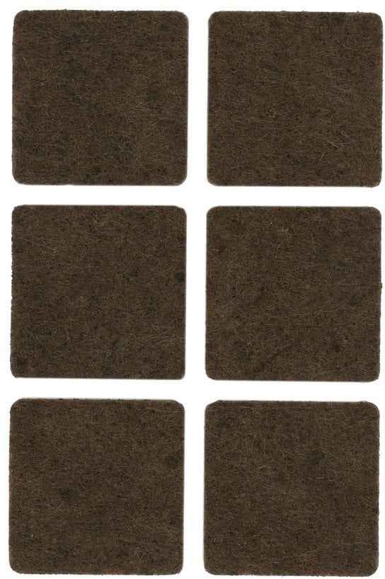 FELT PADS D30X30 BROWN 6PCS