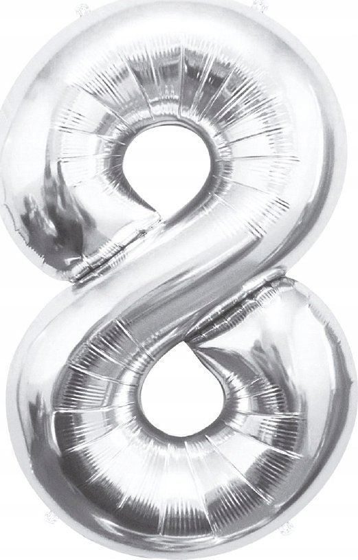 GoDan Balon foliowy B&C Cyfra 8 srebrna 85cm BC-HSR8