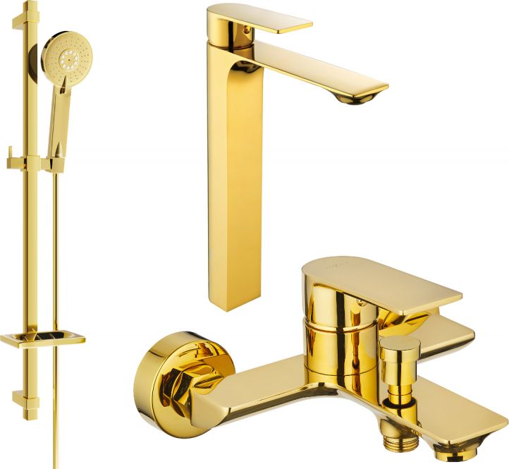 Mexen Mexen Alexa DQ40 zestaw wannowy, złoty - 71213DQ40-50