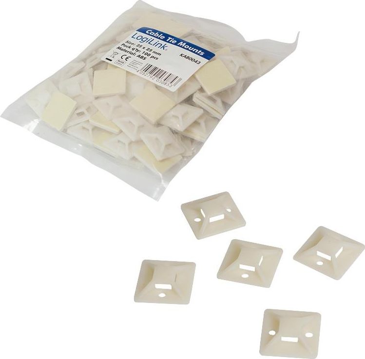 Organizer LogiLink Mocowanie opaski zaciskowej Biały 100 sztuk (KAB0043)