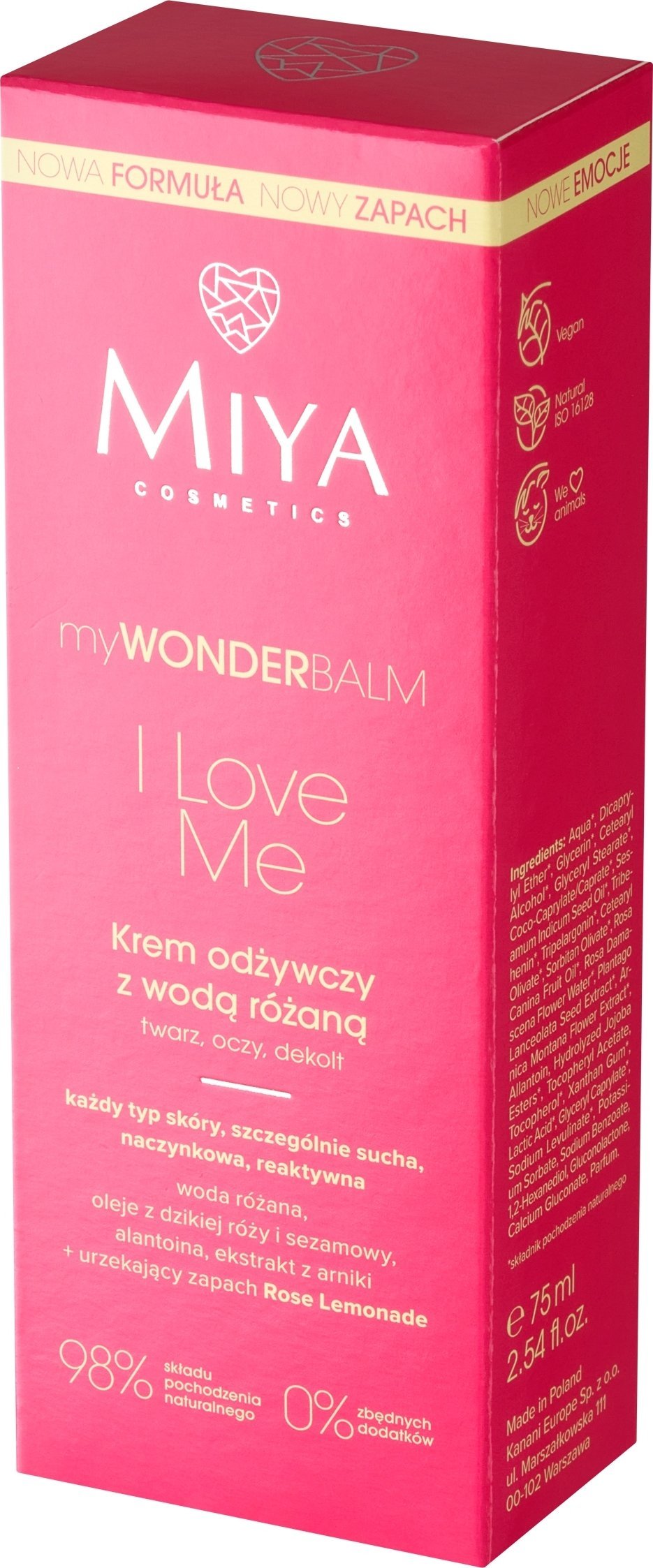 Miya MIYA_myWONDERBALM I Love Me krem odżywczy z wodą różaną 75ml