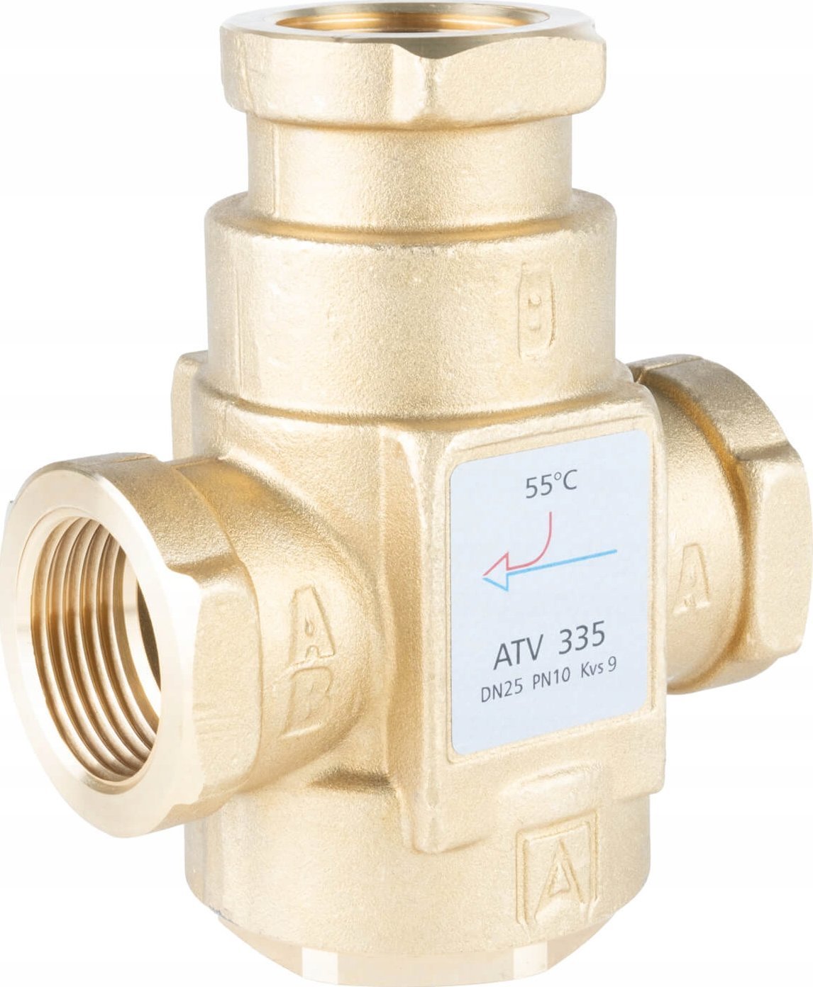 Afriso Zawór temperaturowy ATV 335, DN25, Rp1", kvs 9, 55°C