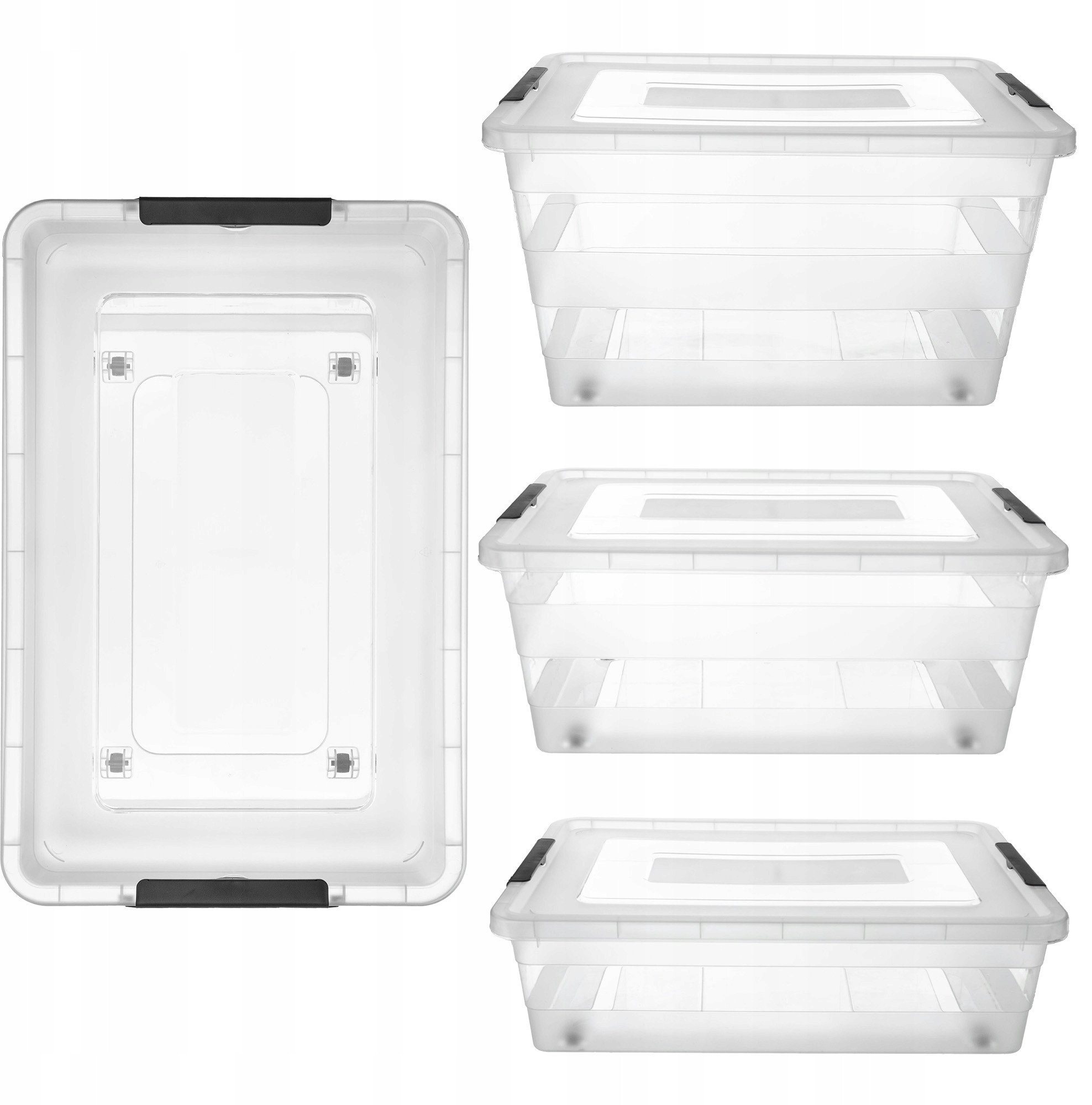 KADAX Pojemniki Z Pokrywą Do Przechowywania Zestaw 3szt Organizer Plastikowy