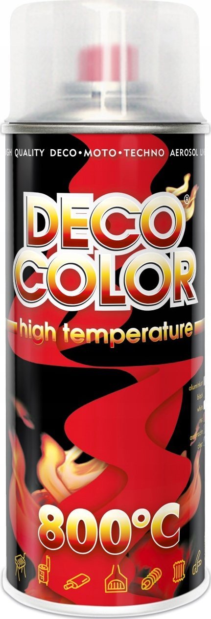DECO COLOR Farba wysokotemperaturowa w sprayu bezbarwna 300 stopni High Temperature