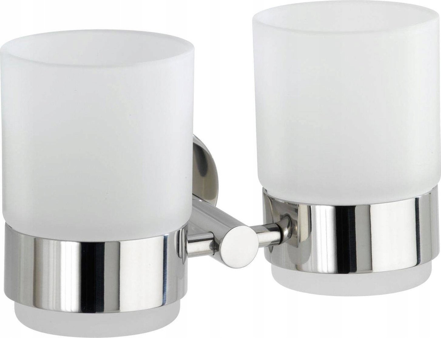 Wenko Kubki na szczoteczki BOSIO naścienne, kolor srebrny