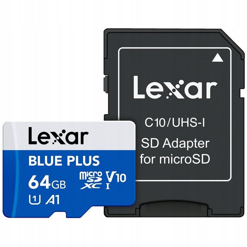 Karta Lexar Blue Plus MicroSDHC 64 GB Class 10 UHS-I/U1 A1 V10 (LMSBLPL064G-BNANG)