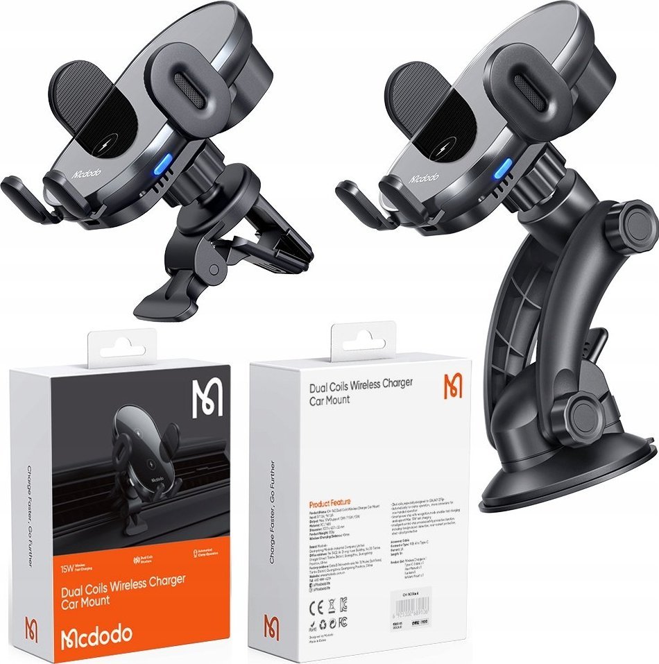 Mcdodo Uchwyt Do Telefonu Mcdodo, Z Ładowarką Indukcyjną, Do Samochodu Ch-1600