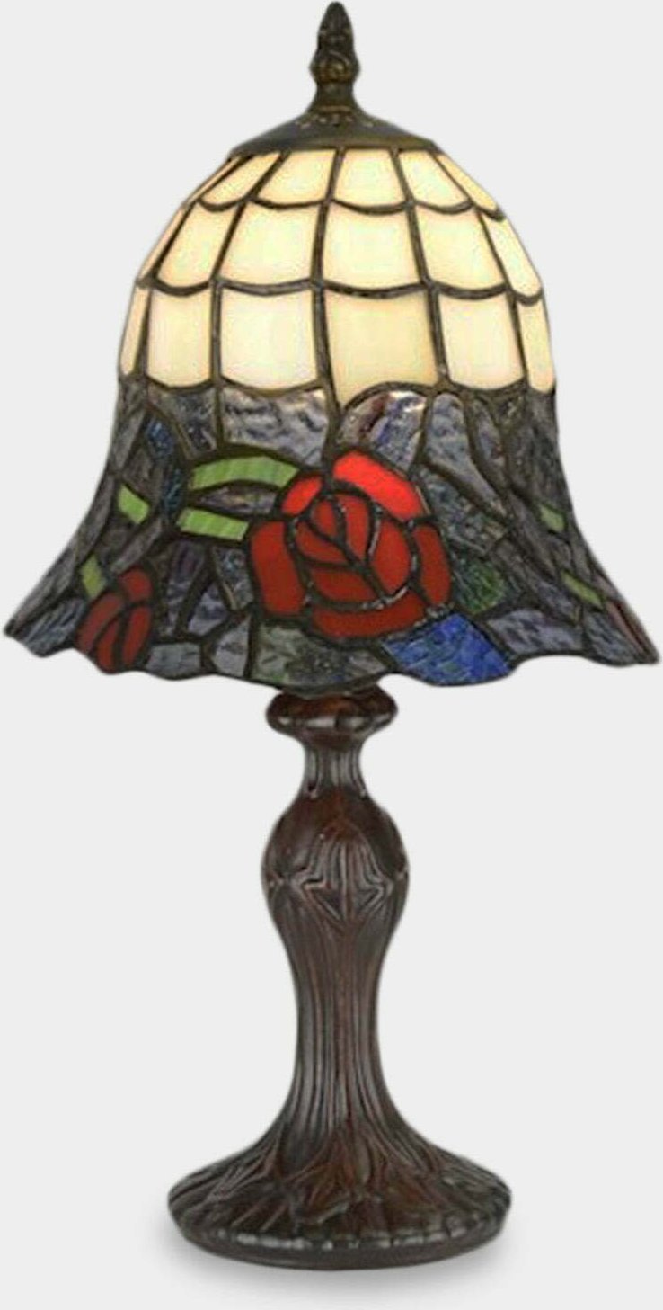 Lampa stołowa rzezbyzbrazu Lampa Witrażowa w Stylu Tiffany do Sypialni Różyczka