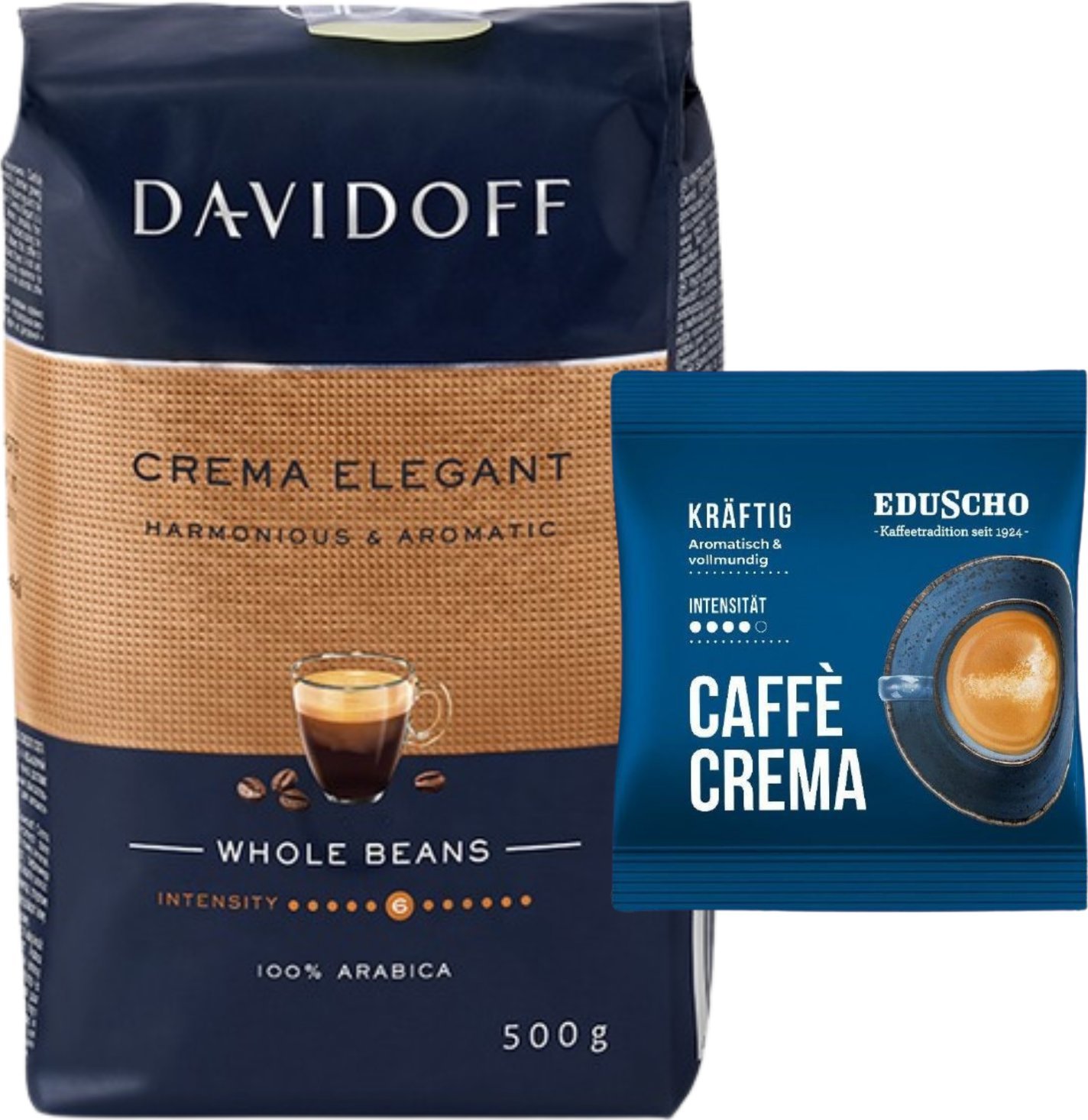 Kawa ziarnista Davidoff Crema Elegant 500 g + Eduscho Caffe Crema 100g