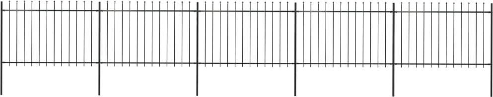 vidaXL Ogrodzenie z prętów z grotami, stalowe, 8,5 x 1,2 m, czarne