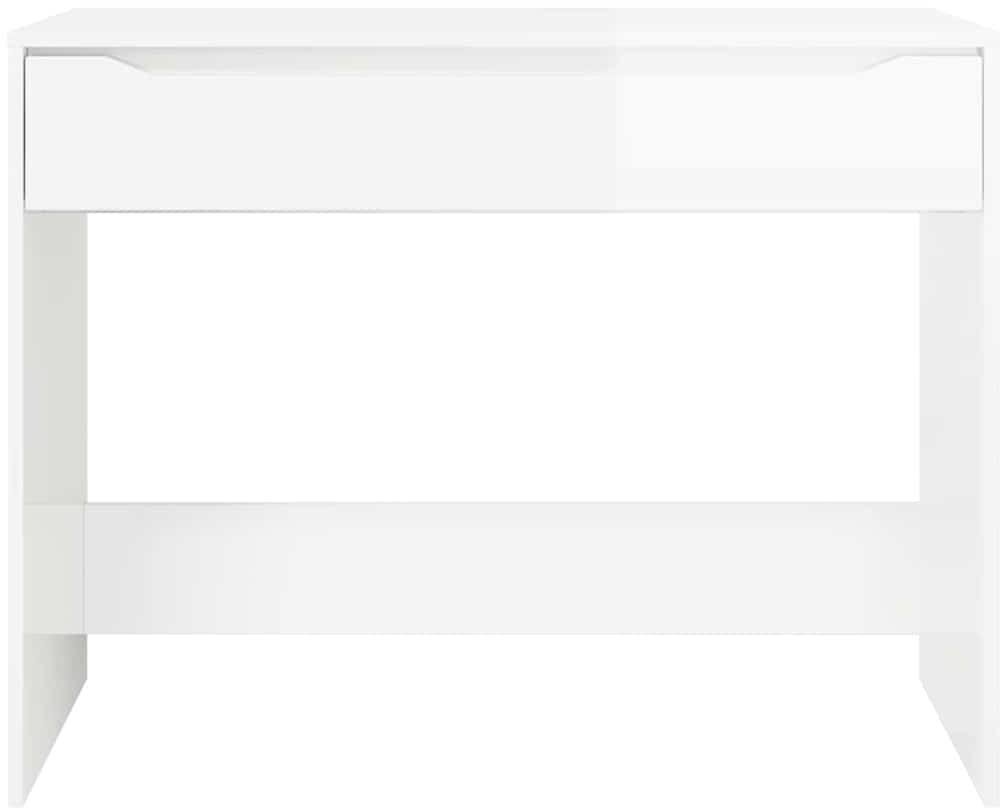 Biurko vidaXL Biurko z szufladą Białe biurko o wysokim połysku 100 x 50 x 78 cm