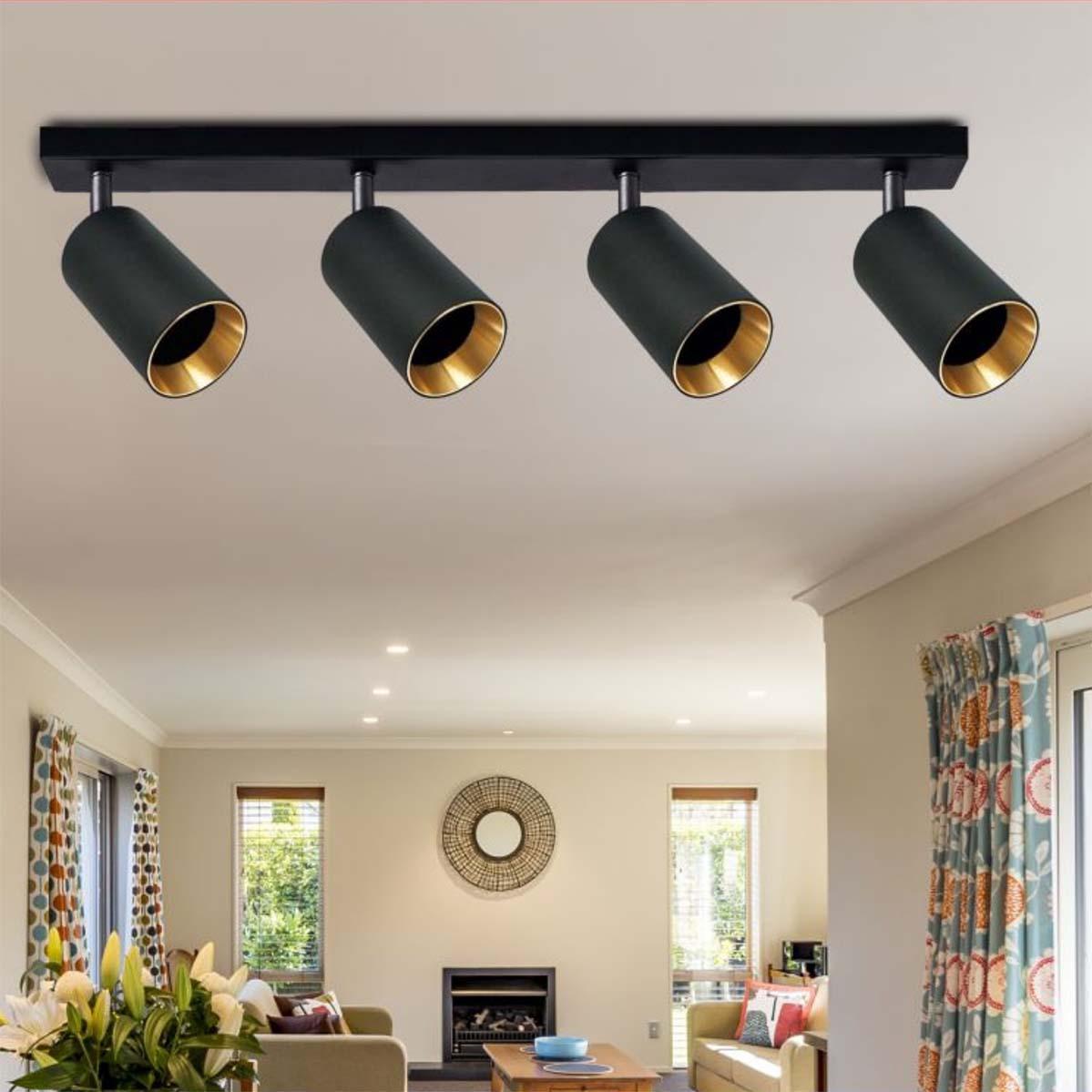 Lampa sufitowa Polux Sufitowa lampa nowoczesna Maribel listwa z regulacją czarna złota