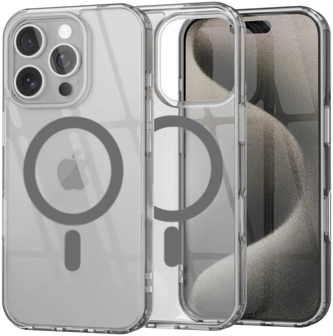 Etui Supero TPU Acrylic z MagSafe do iPhone 16 Pro, szary