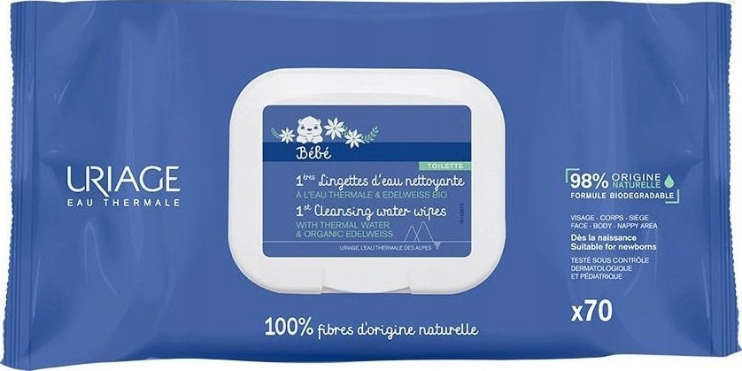 Alkotest URIAGE_Baby 1st Cleansing Water Wipes chusteczki nawilżające dla dzieci 70szt