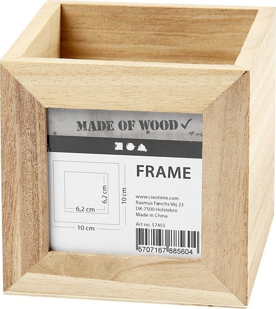 Pudełko z drewna, z oknem, na długopisy