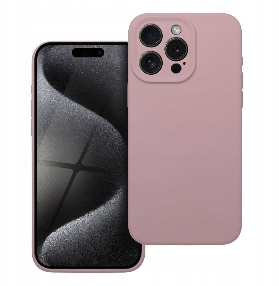 Futerał SILICONE 2mm do IPHONE 15 Pro Max pudrowy róż