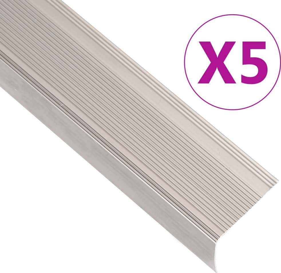 VidaXL Profile schodowe, kształt L, 5 szt., aluminium, 90 cm, szampan
