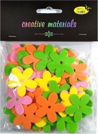 Kwiatki z pianki miks wiosenny 56szt