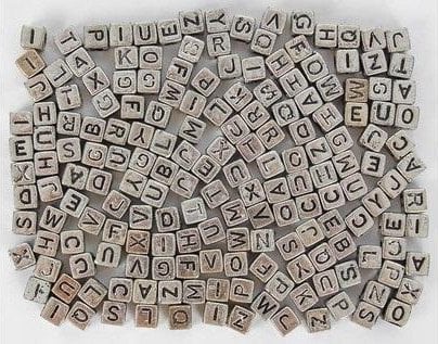 FANDY Koraliki ABC - Srebrne literki 6 mm (30g)