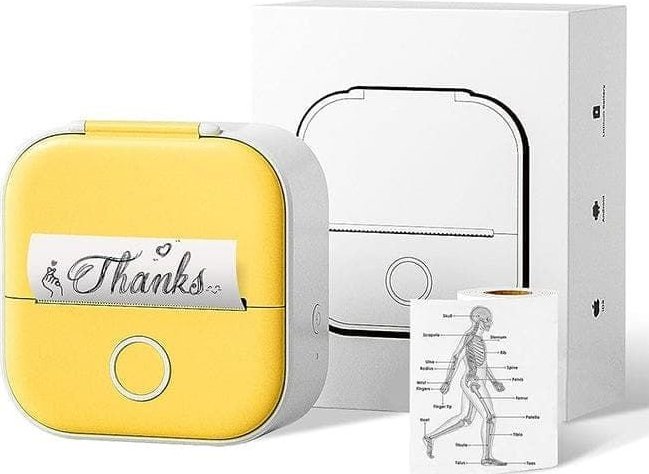 Drukarka etykiet Phomemo T02 Drukarka Termiczna Bluetooth Do Zdjęć Naklejek Notatek Etykiet / Żółty