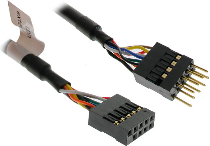 Akasa USB 9 pin - USB 9 pin, 0.4m, Czarny (EXUSBI40)