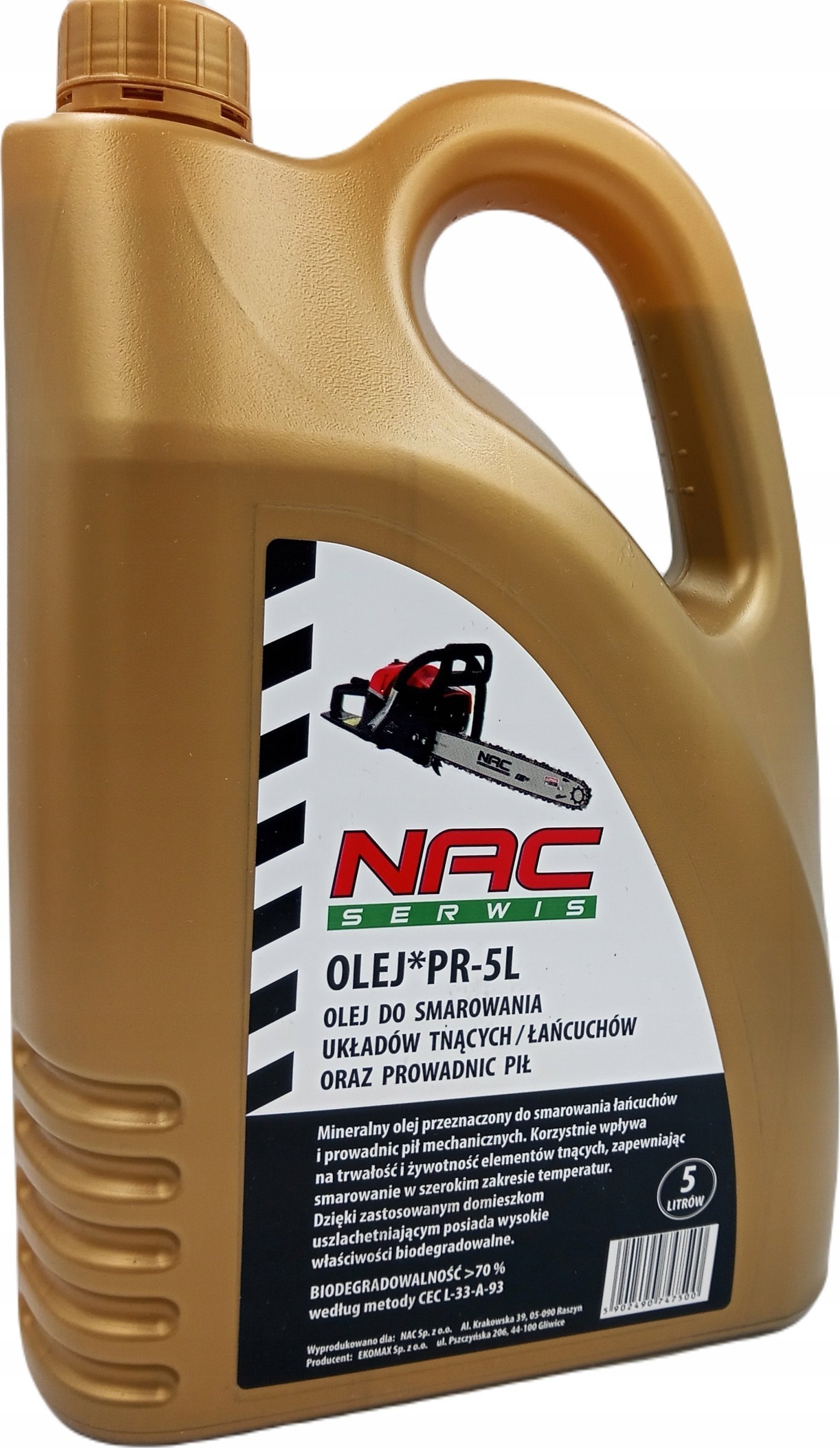 NAC OIL FOR GUIDE RAILS AND CHAINS 5L GOLD