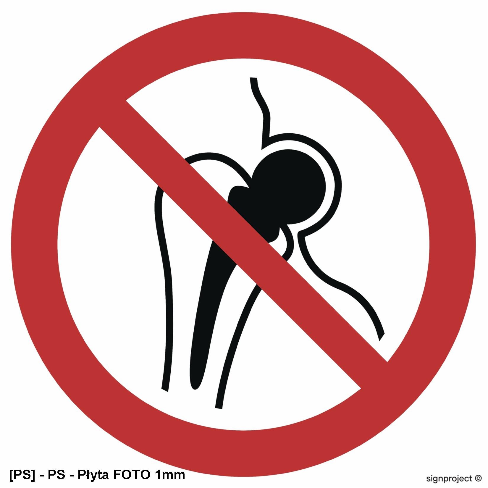 GA014 - Zakaz wstępu z metalowymi implantami 200x200