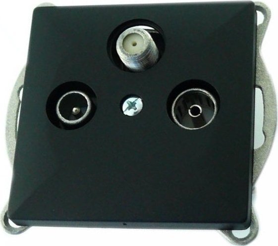 Abex Abex Perła czarny mat - gniazdo antenowe satelitarne GAPS-1P