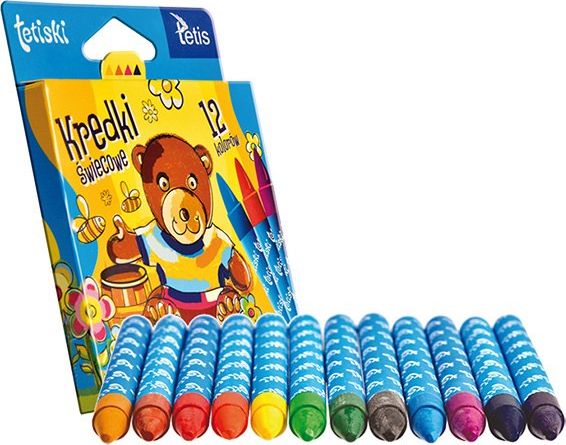 Tetis Kredki świecowe TETISKI 12 kolorów Tetis