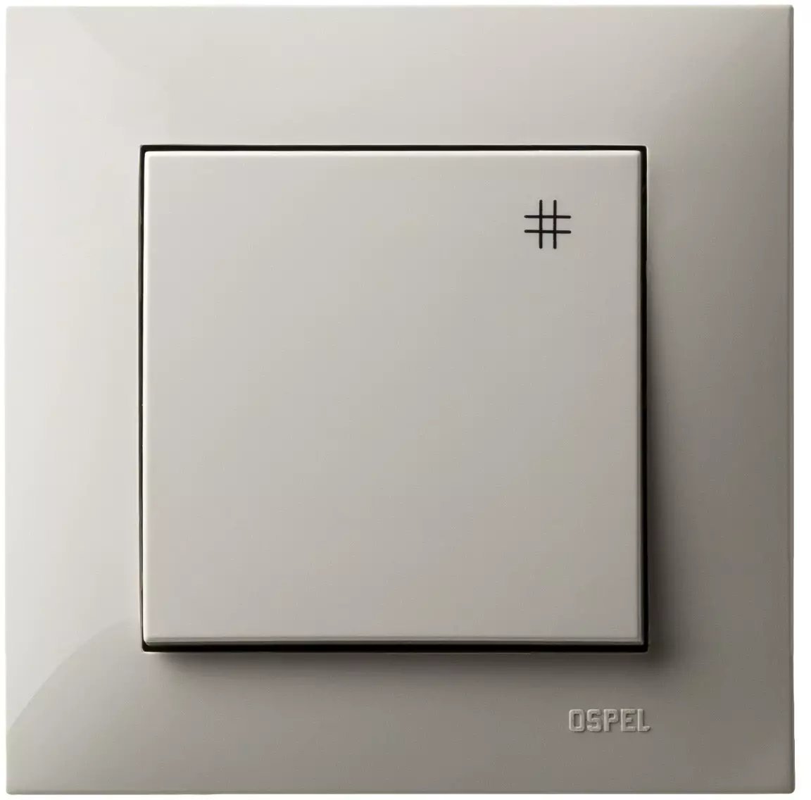 SZAFIR Łącznik zwierny dzwonek z podświetleniem białym kaszmirowy beż ŁP-6ZS/m/83