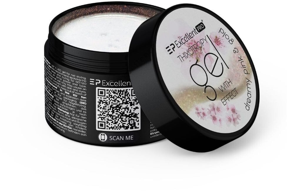 Excellent PRO Thixotropy Gel With Effect żel budujący Dreamy Pink&amp Gold 50g