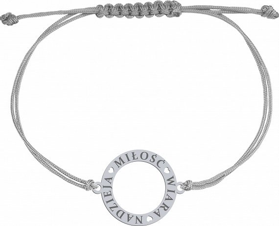 Radziszewska Jewellery Bransoletka Srebrna Wiara Nadzieja Miłość 925 Prezent GRAWER GRATIS