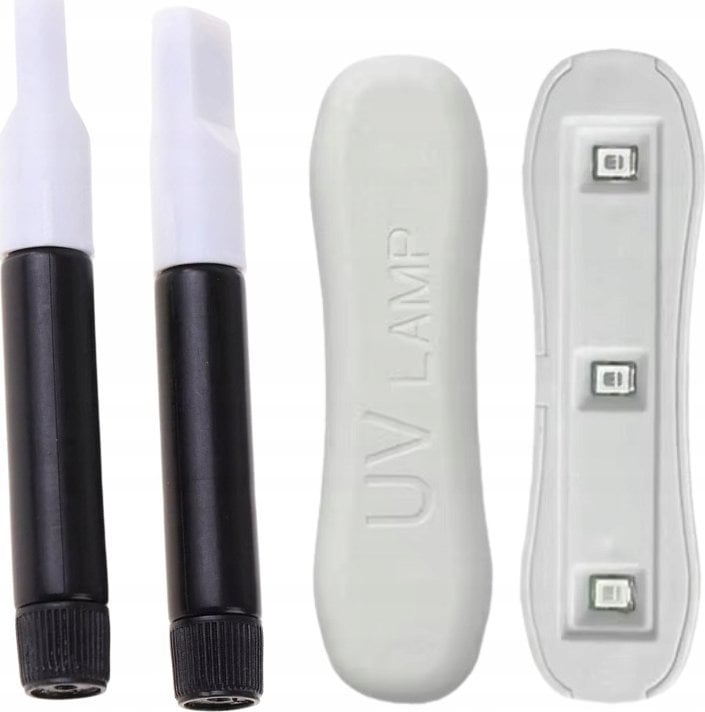 . ZESTAW 2X KLEJ UV DO SZKIEŁ PROFILOWANYCH + LAMPKA UV