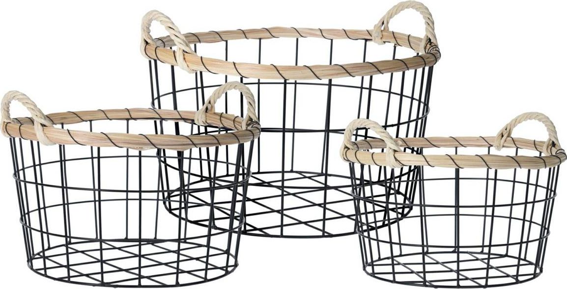 ASJ Commerce Zestaw uniwersalnych metalowych koszy