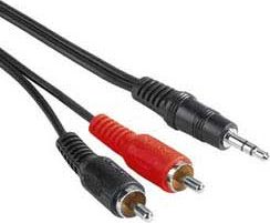 Kabel PremiumCord Jack 3.5mm - RCA (Cinch) x2 15m czarny (kjackcin15)