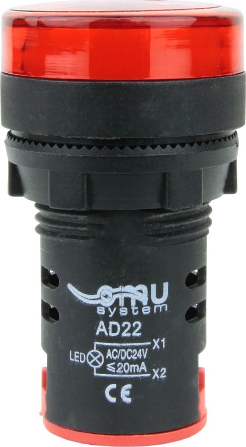 Marlanvil Kontrolka sygnalizacyjna 230VAC Lampka LED czerwona AD22-RED230 2308