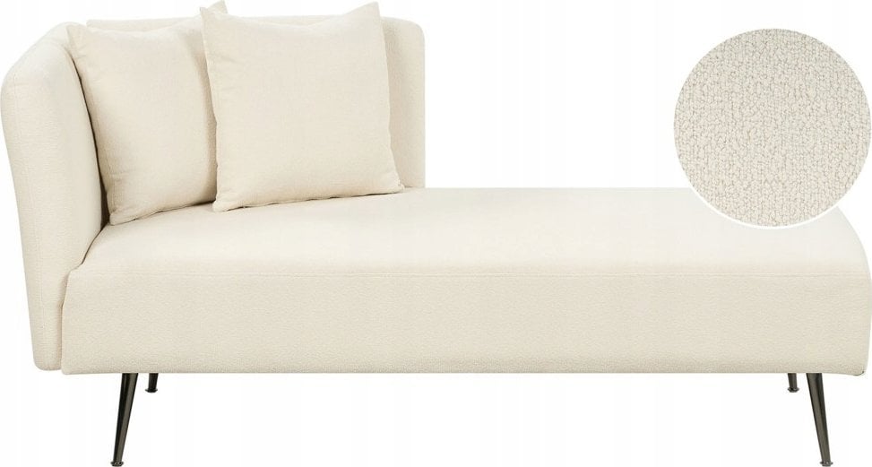 Beliani Szezlong boucle lewostronny biały RIOM