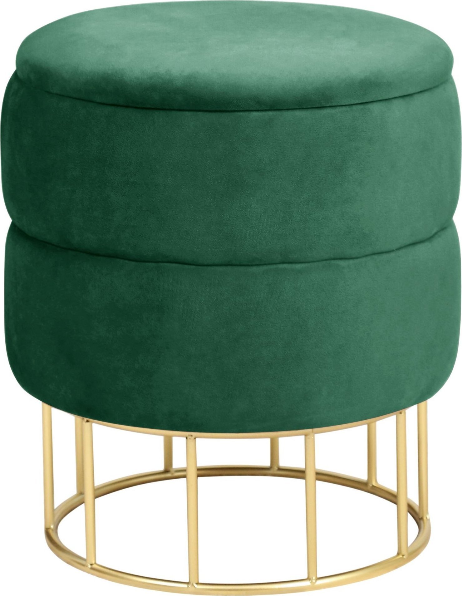 Fabryka Mebli Akord Pufa welurowa otwierana ze schowkiem ELZA Butelkowa Zieleń