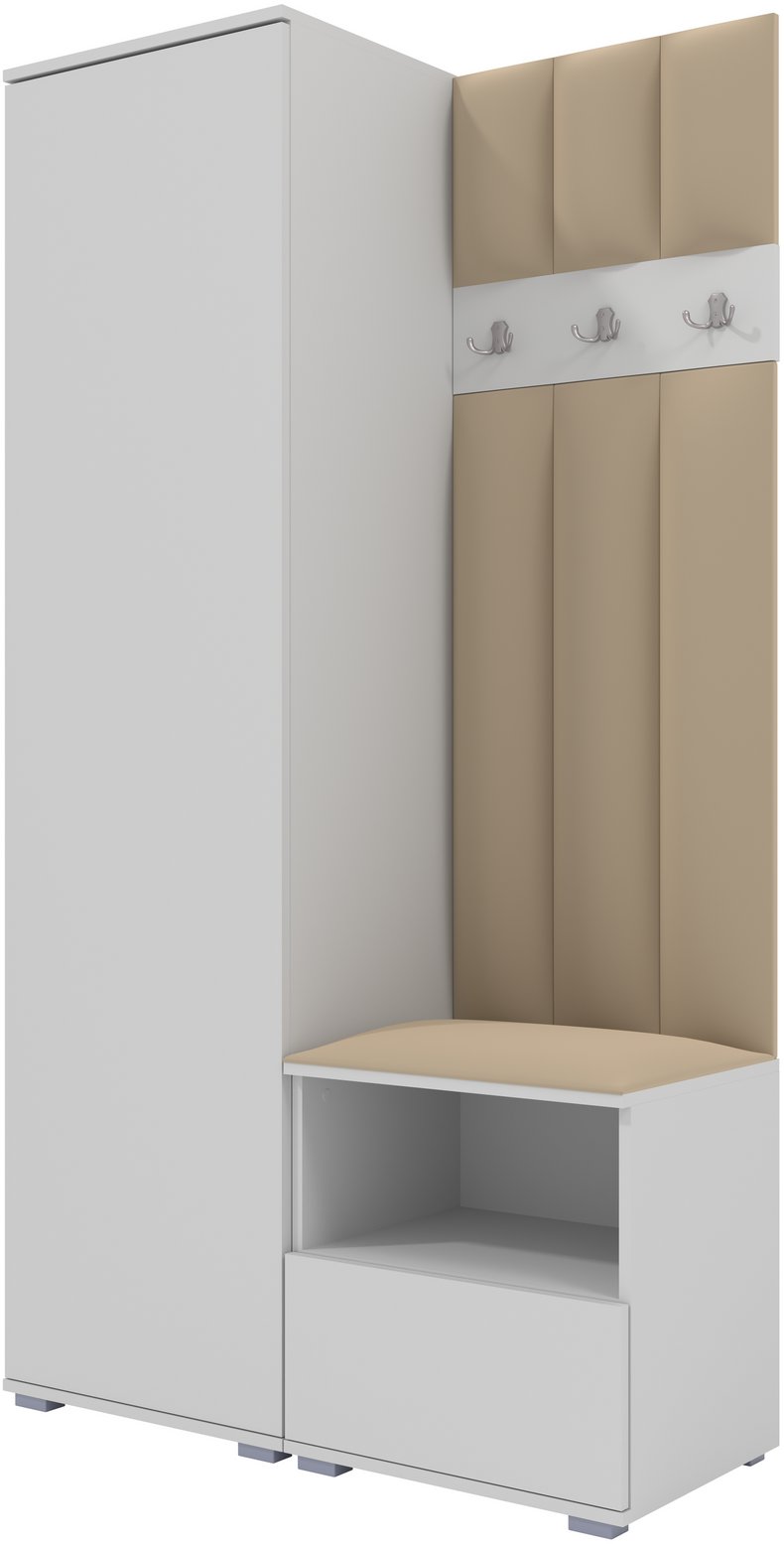 Tapicerowana garderoba Nela I LUX w kolorze białym i tkaninie Trinity 04