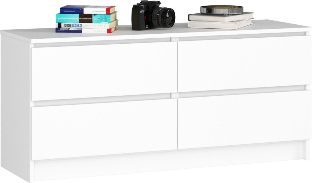 Fabryka Mebli Akord Komoda K 120 cm 4 szuflady - biała