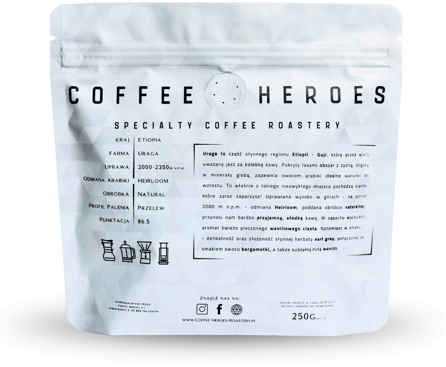 Kawa ziarnista Coffee Heroes Etiopia Uraga 250g